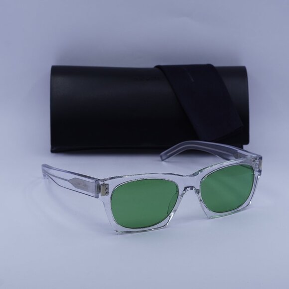 Saint Laurent SL402 008 Square Sunglasses - Transparent/Green - Picture 1 of 12
